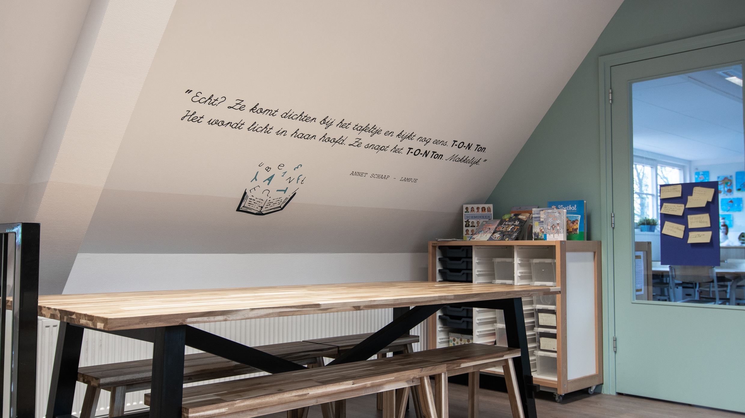 quotes verwerkt in het interieur passend bij de huisstijl van jouw organisatie