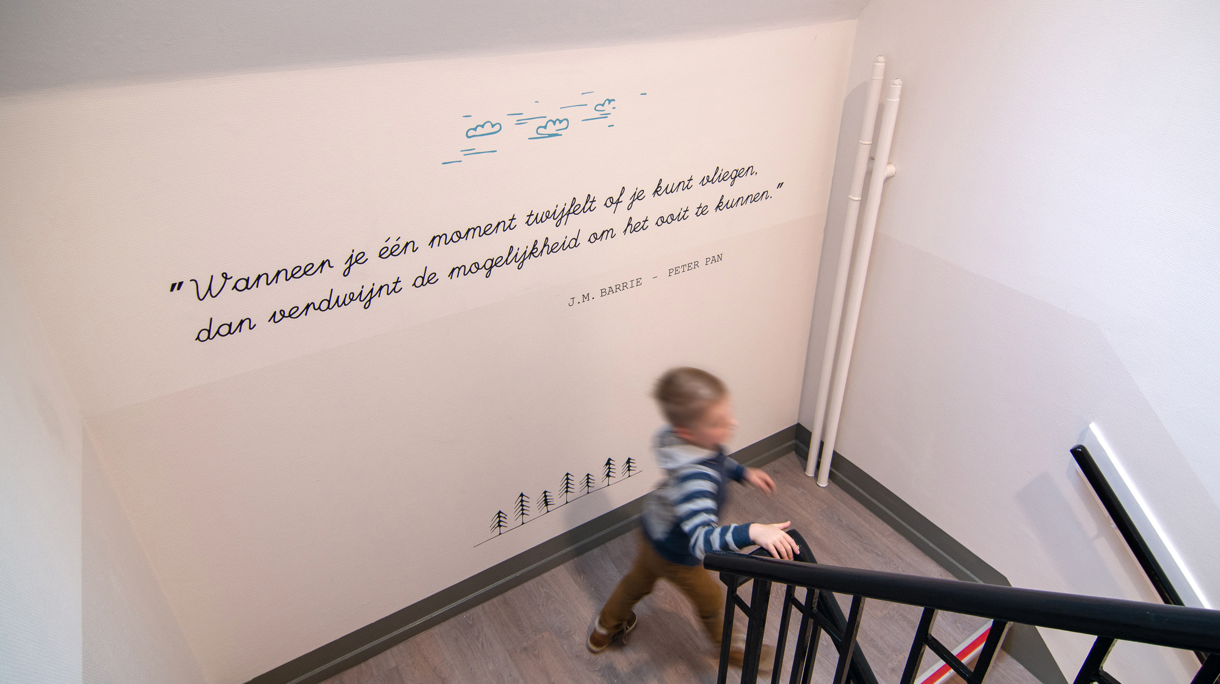 quotes verwerkt in het interieur passend bij de huisstijl van jouw organisatie