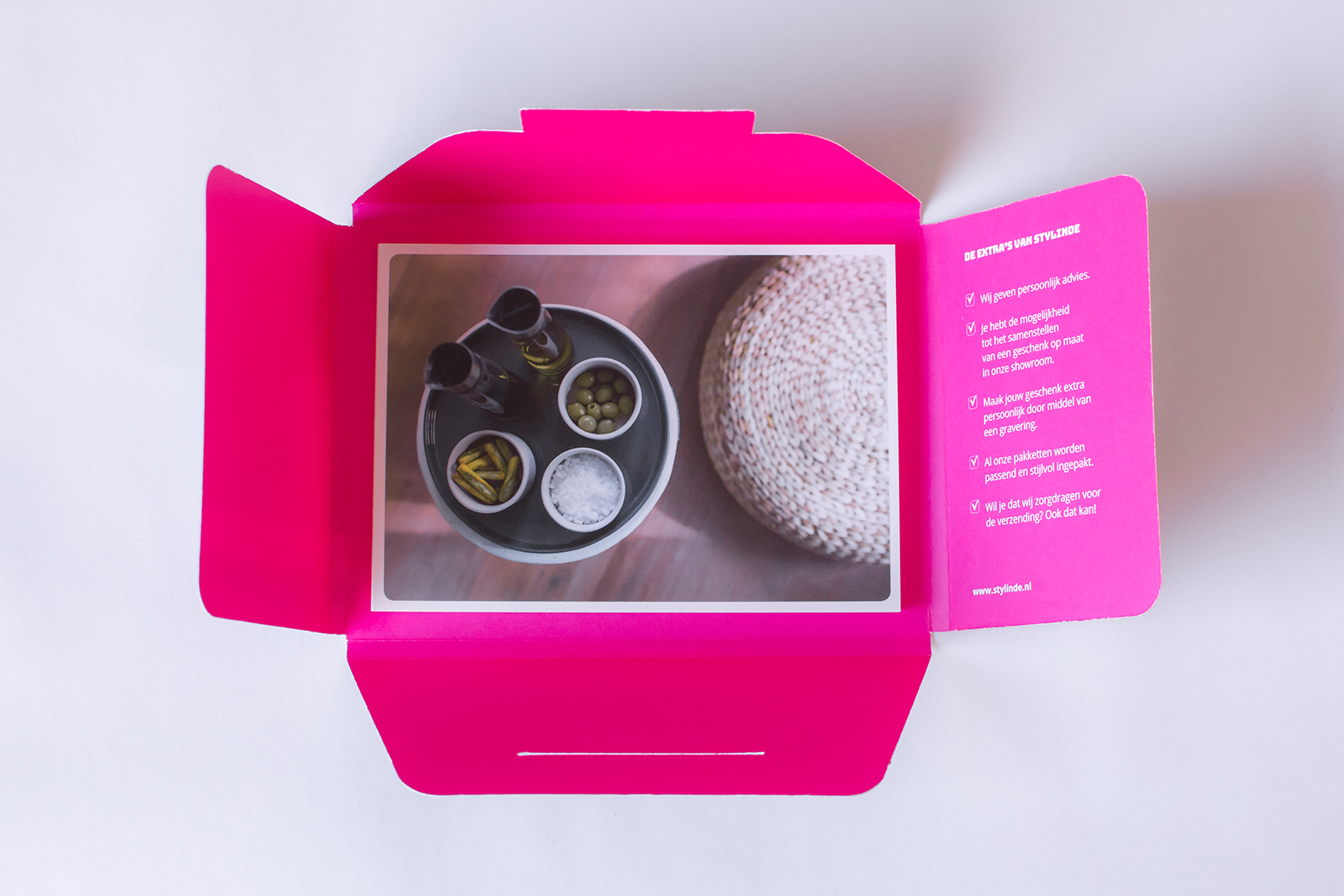 Ontwerp mailing kerstpakketten Stylinde Horeca en Interieur